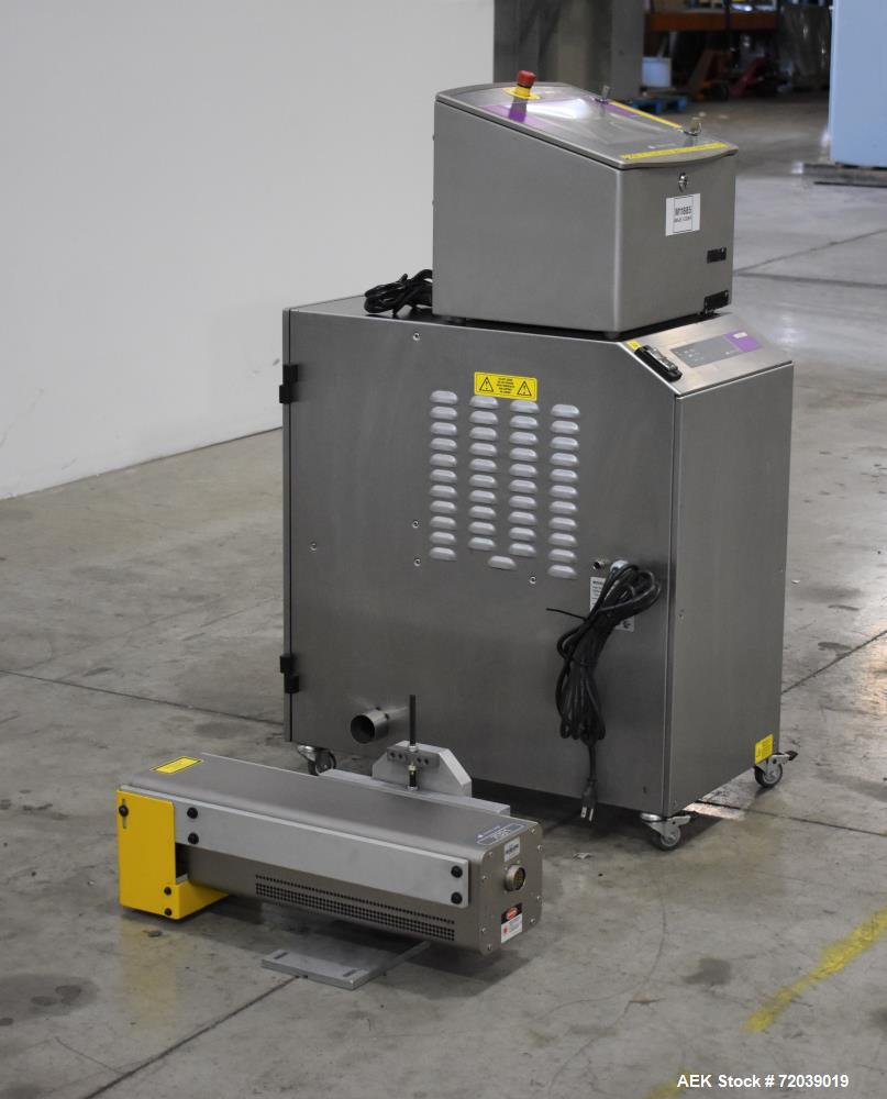 Used Markem-Imaje Laser Coder, Type 7031. Production line speed maximum 300m/min. Marking speed maximum 1,000 characters/s. Character height 1 to 100mm, no limit on number of text lines. Includes mod...