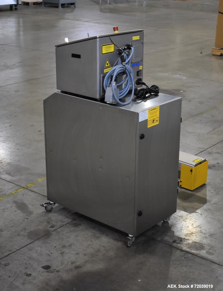 Used Markem-Imaje Laser Coder, Type 7031. Production line speed maximum 300m/min. Marking speed maximum 1,000 characters/s. Character height 1 to 100mm, no limit on number of text lines. Includes mod...