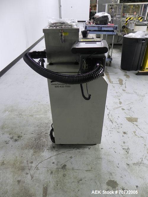 Used Markem Model SmartLase 110 Laser Printer. Capable of speeds up to 400 characters per second. Unit includes Fumex air purifier. Machine has a wave-length rating of 9.3M. Machine can code 1-4 line...