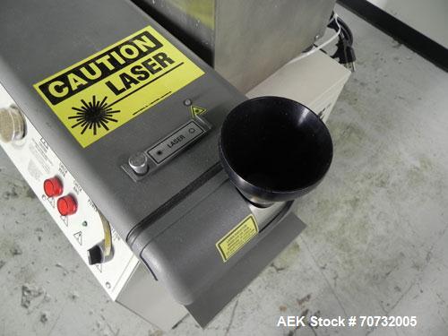 Used Markem Model SmartLase 110 Laser Printer. Capable of speeds up to 400 characters per second. Unit includes Fumex air purifier. Machine has a wave-length rating of 9.3M. Machine can code 1-4 line...