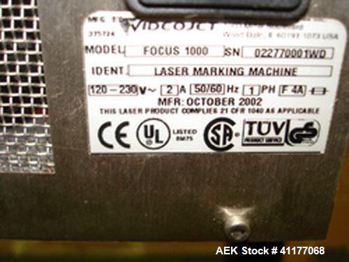 Used Videojet Focus 1000 Laser Coder with adjustable stand