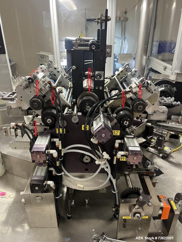 Used Apex C-500 Automatic Rotary Plastic Tube Labeler & Printer – Up to 150 Tubes/Minute with UV Curing