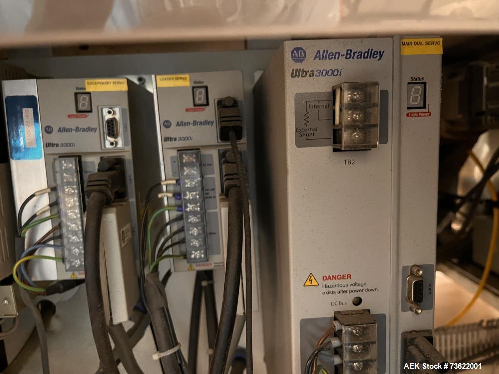 Used Apex C-500 Automatic Rotary Plastic Tube Labeler & Printer – Up to 150 Tubes/Minute with UV Curing