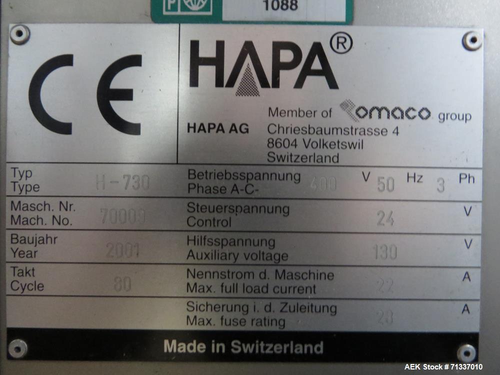 Used Hapa Model H-730 Foil Printer