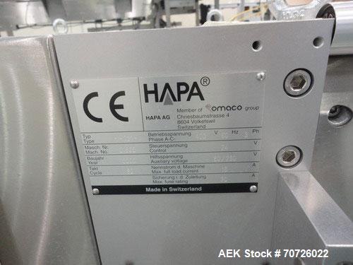 Used Hapa UV Ink 1 Color Printer, Model H231-1, Serial #21865, 2002. Last used on Uhlmann UPS4 thermoformer.