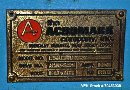 Used Acromark 480-50 hot stamp printer. SELLING PRICE, AS IS, WHERE IS, SANFORD, NC.