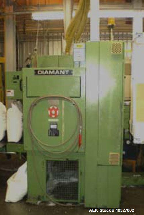 Used Complete bagging line consisting of the following equipment:  Windmoller & Holscher sack and filling machine, Daimant type 7330, capacity 1200 bags per hour @ 20 or 25 kg; Parsons sacking scale,...