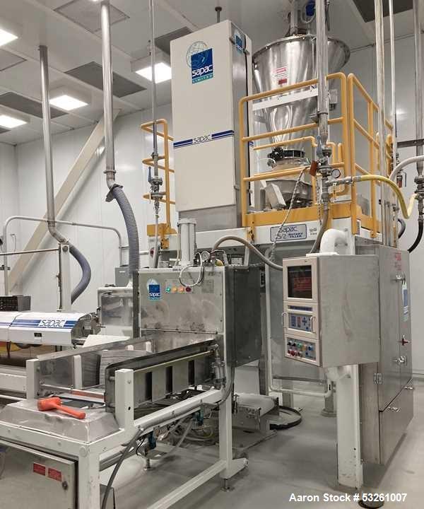 Used Sapac 25/2 Automatic Open Mouth Bag Filling and Sealing System