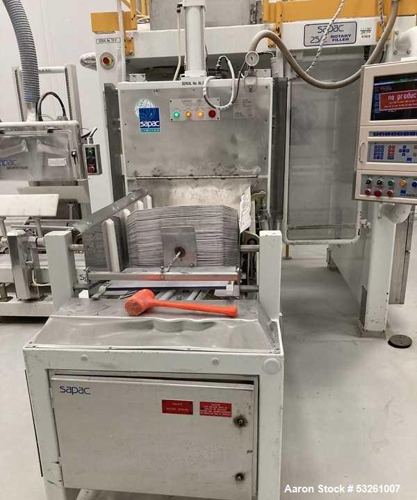 Used Sapac 25/2 Automatic Open Mouth Bag Filling and Sealing System