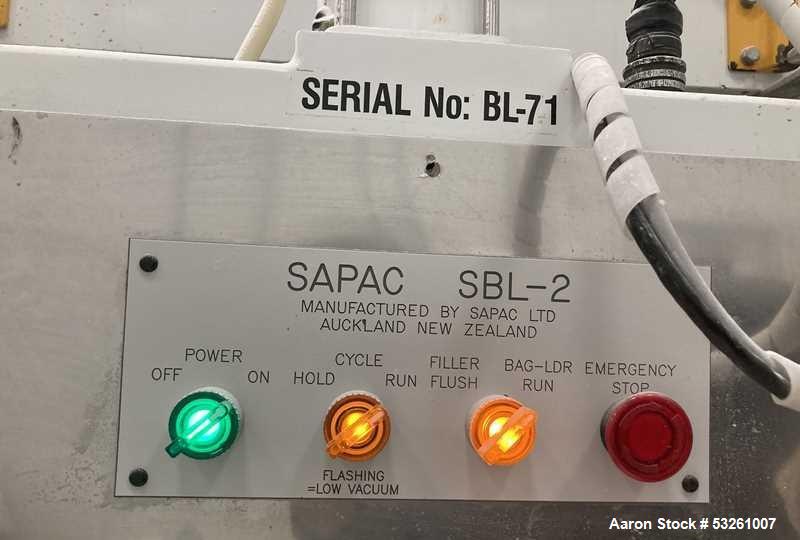 Used Sapac 25/2 Automatic Open Mouth Bag Filling and Sealing System