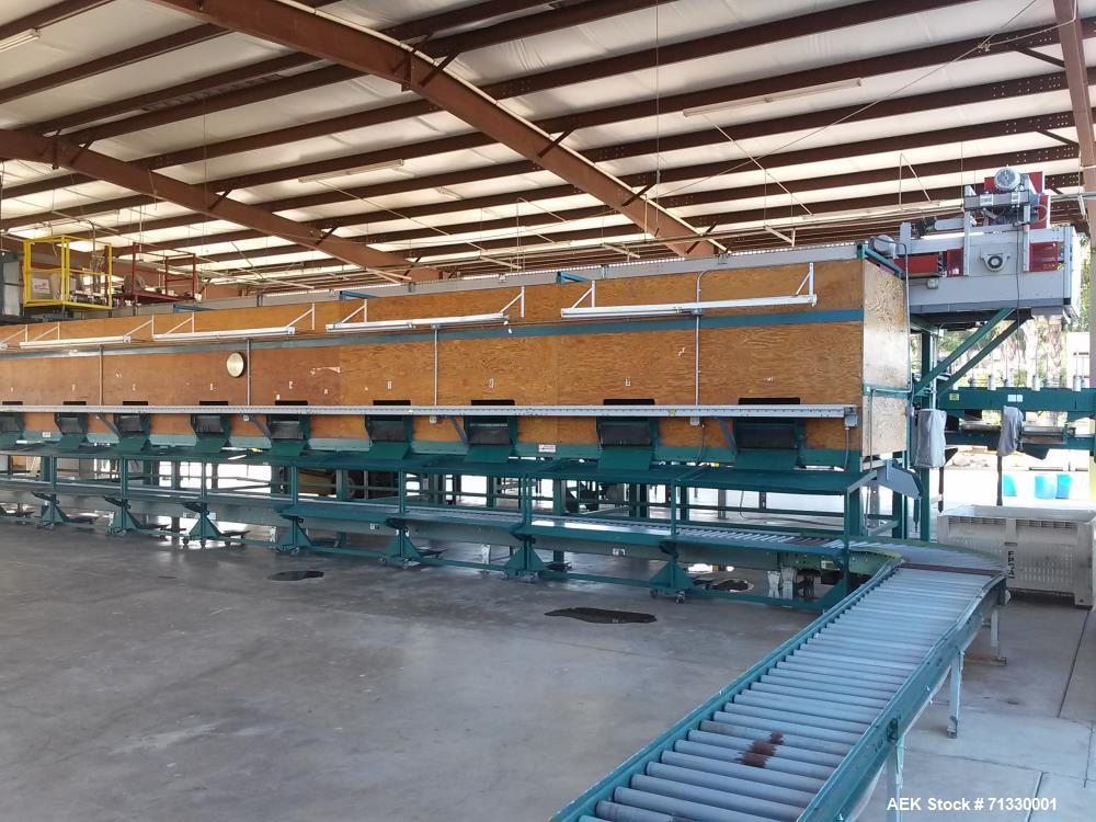 Used Complete Citrus Packing Line. Aweta- Autoline Sizer/Color Sorter. All other components manufactured by MAF Industries. Includes: Bin unstacker, bin stacker, heavy duty bin dump. (3) roller grade...