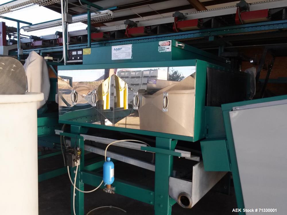 Used Complete Citrus Packing Line. Aweta- Autoline Sizer/Color Sorter. All other components manufactured by MAF Industries. Includes: Bin unstacker, bin stacker, heavy duty bin dump. (3) roller grade...