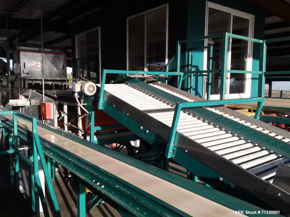 Used Complete Citrus Packing Line. Aweta- Autoline Sizer/Color Sorter. All other components manufactured by MAF Industries. Includes: Bin unstacker, bin stacker, heavy duty bin dump. (3) roller grade...