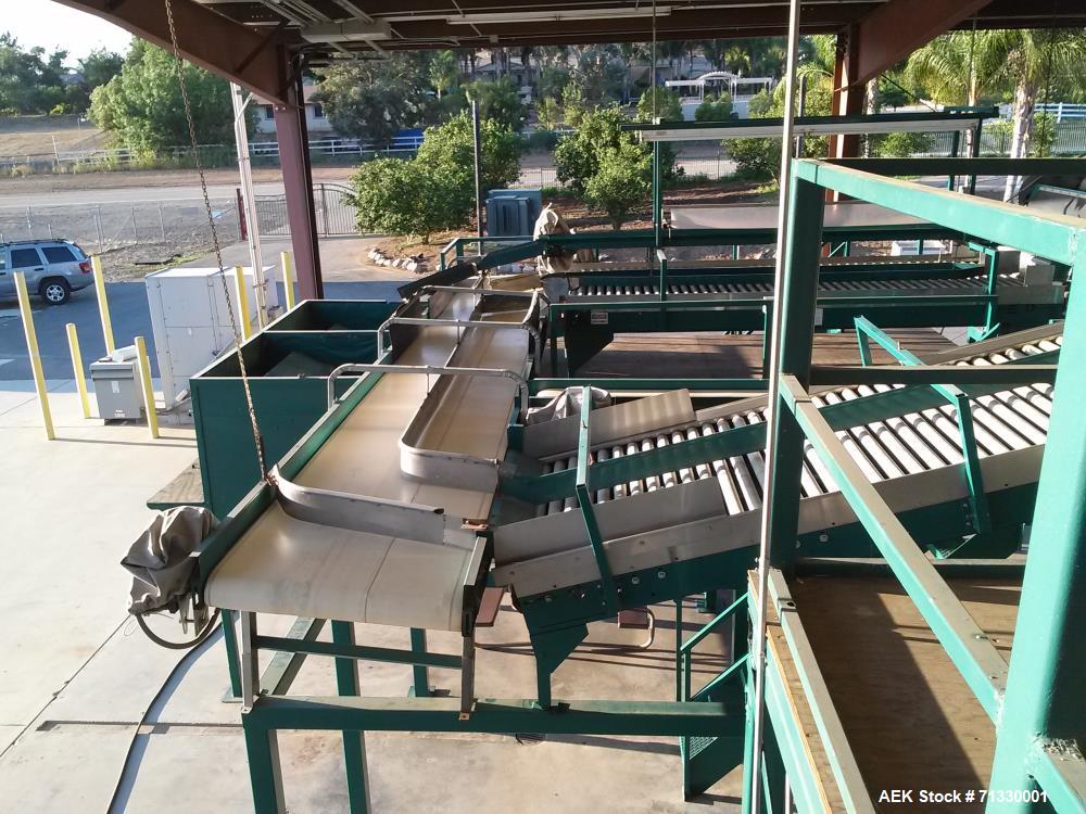 Used Complete Citrus Packing Line. Aweta- Autoline Sizer/Color Sorter. All other components manufactured by MAF Industries. Includes: Bin unstacker, bin stacker, heavy duty bin dump. (3) roller grade...