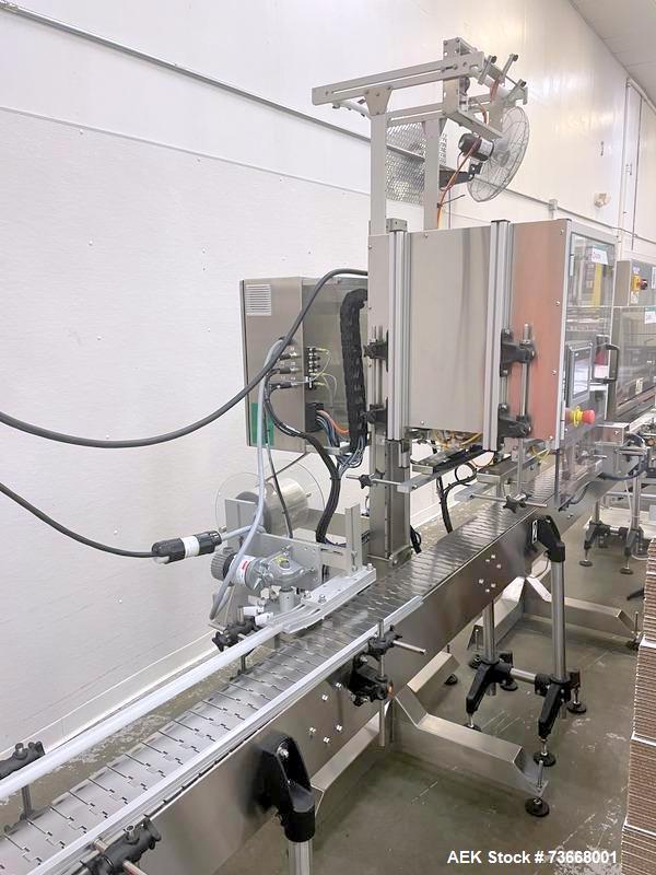 Used Precision PMD Tub and Tray Packing Line with Scale and Labeler