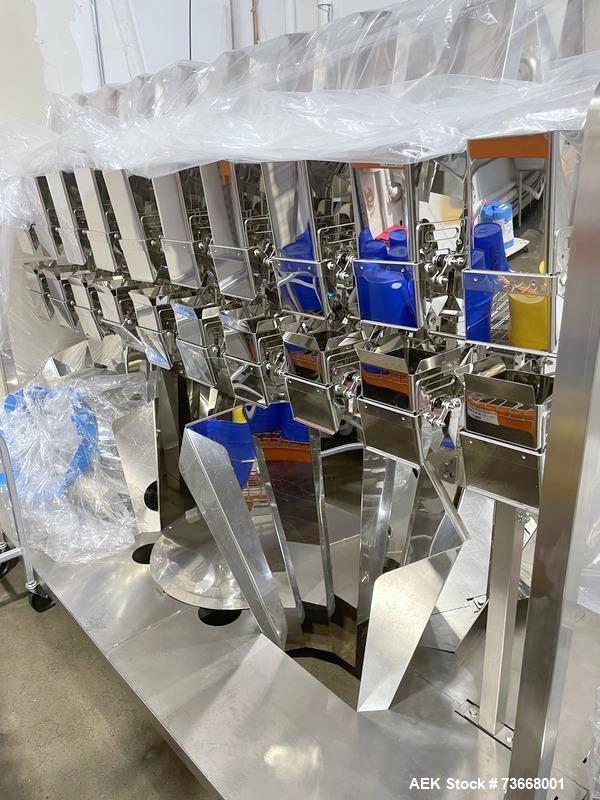 Used Precision PMD Tub and Tray Packing Line with Scale and Labeler
