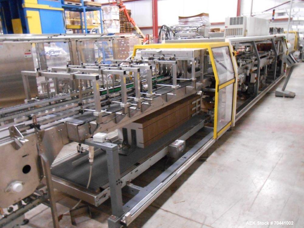 Used Hot Fill Beverage Line capable of up to 600 bottles per minute, comprised of the following equipment: Sentry model 5022 depalletizer; Alliance lowerator; Filler Specialties monobloc 54 head fill...