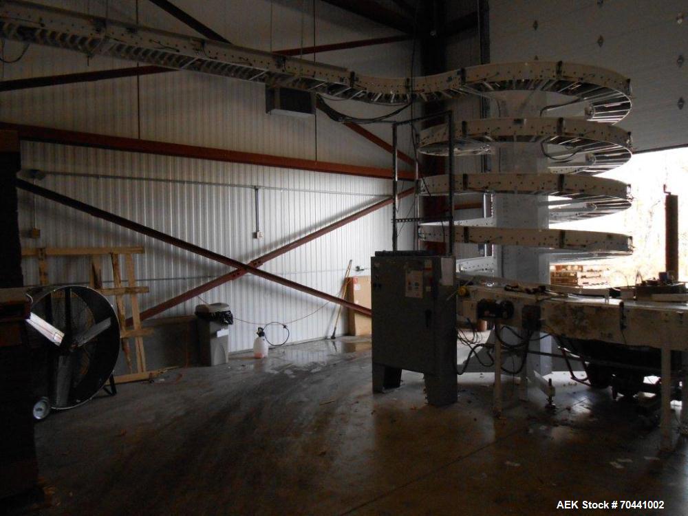 Used Hot Fill Beverage Line capable of up to 600 bottles per minute, comprised of the following equipment: Sentry model 5022 depalletizer; Alliance lowerator; Filler Specialties monobloc 54 head fill...