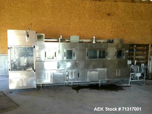Used Water Works 5 Gallon Bottling Line. 480 bph, automatic system that can prewash, wash, sanitize, rinse, fill and cap 3, 5 and 6 gallon bottles. Up to 3,000 bottles per hour, stainless steel const...