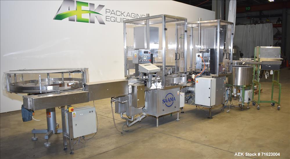 Used Watson Marlow Flexicon Liquid Filling Line For 30ml Glass Bottles