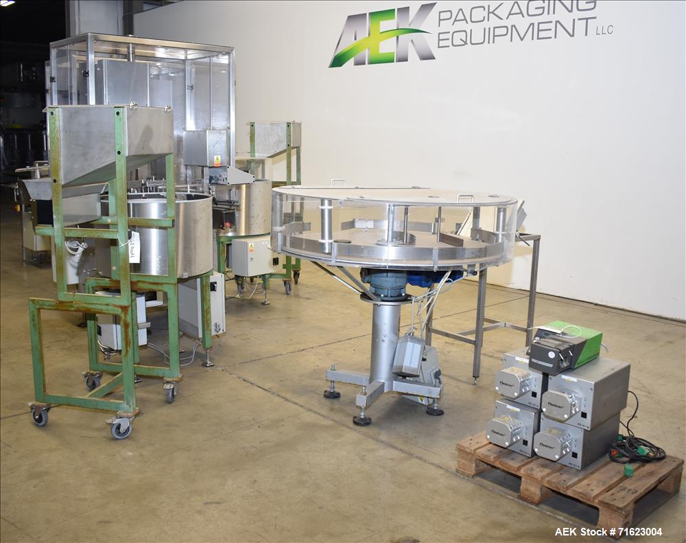 Used Watson Marlow Flexicon Liquid Filling Line For 30ml Glass Bottles
