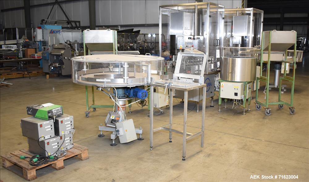 Used Watson Marlow Flexicon Liquid Filling Line For 30ml Glass Bottles
