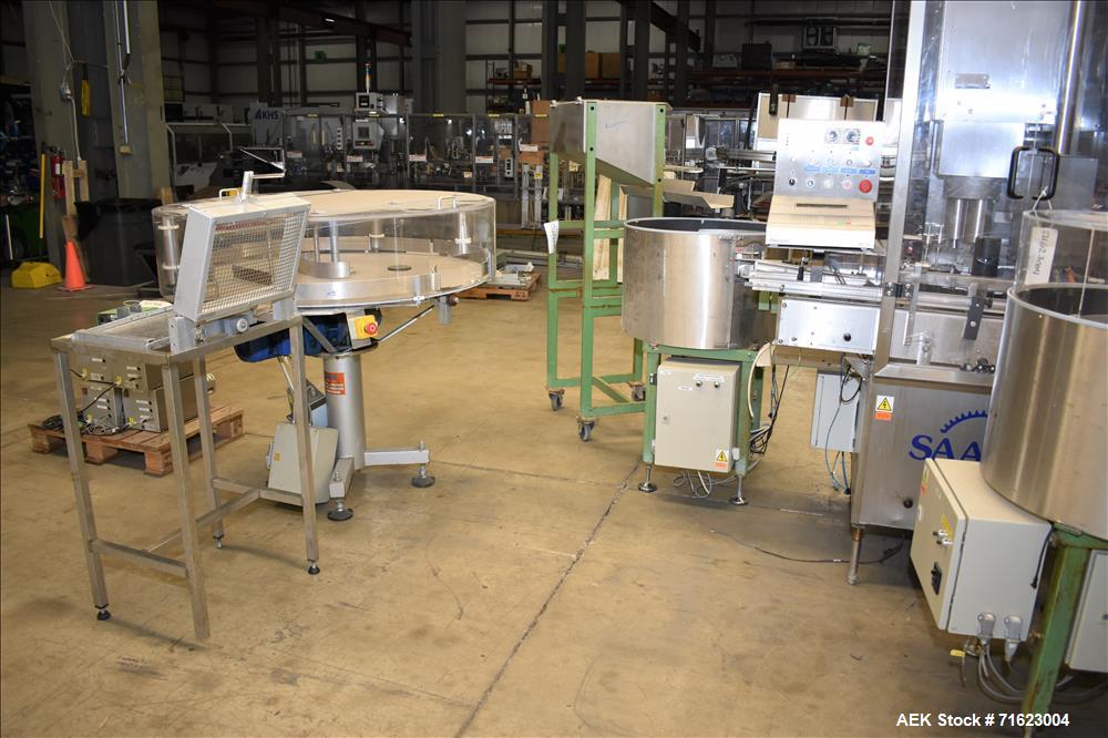 Used Watson Marlow Flexicon Liquid Filling Line For 30ml Glass Bottles