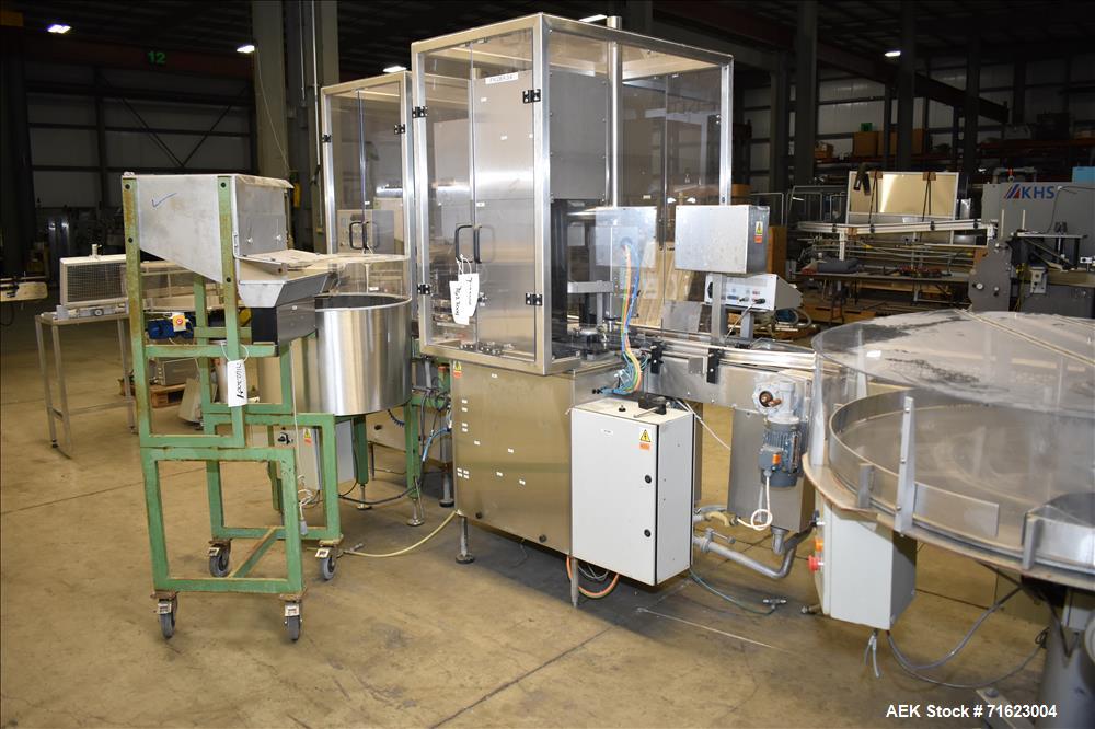 Used Watson Marlow Flexicon Liquid Filling Line For 30ml Glass Bottles