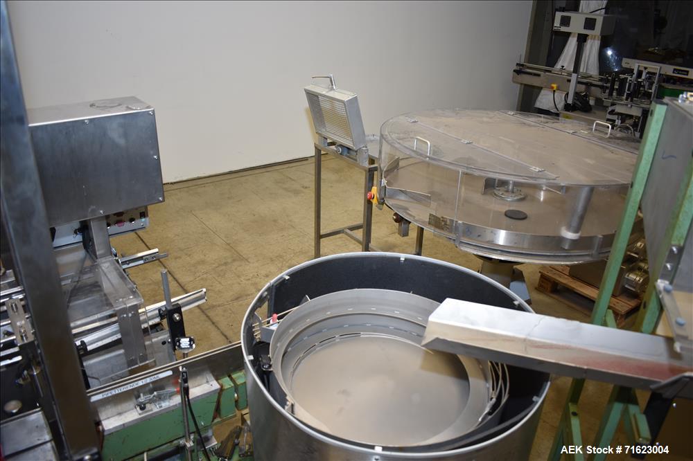 Used Watson Marlow Flexicon Liquid Filling Line For 30ml Glass Bottles