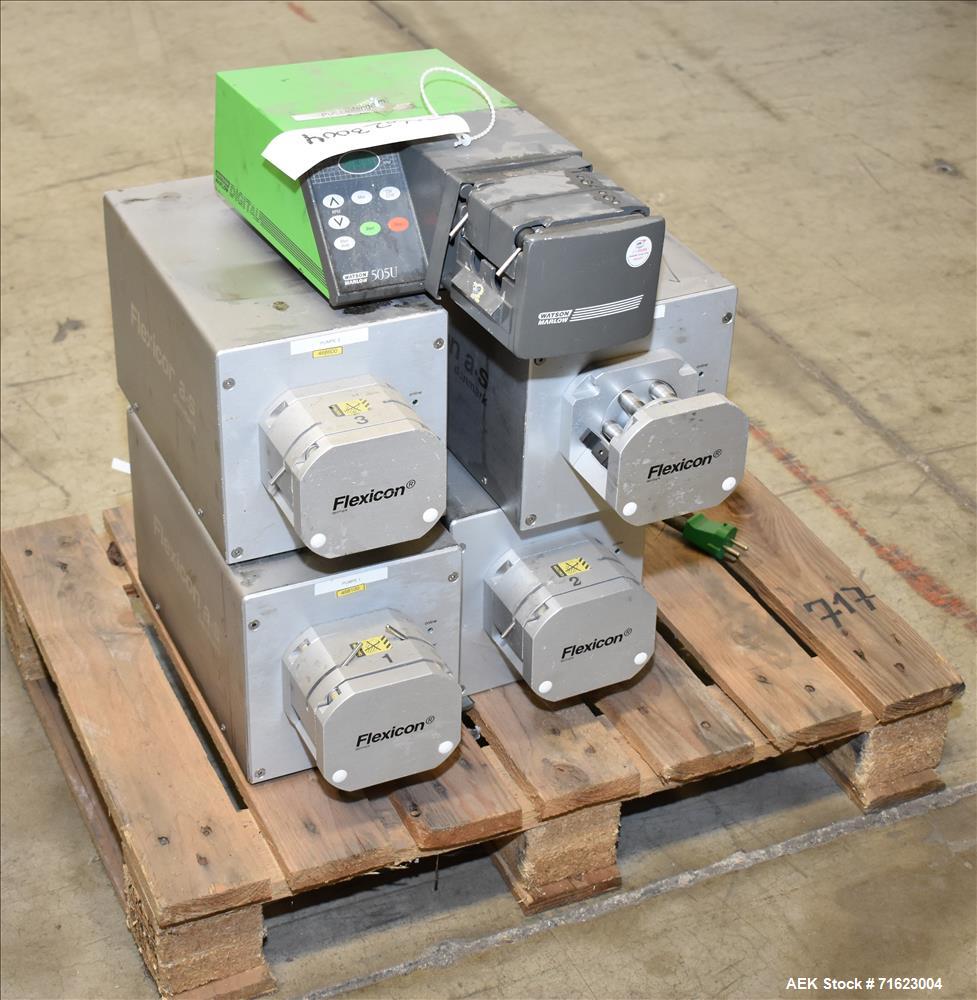 Used Watson Marlow Flexicon Liquid Filling Line For 30ml Glass Bottles