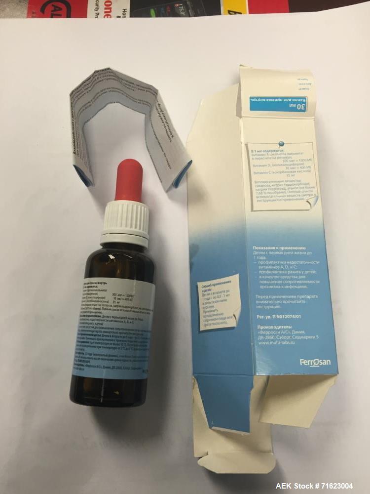 Used Watson Marlow Flexicon Liquid Filling Line For 30ml Glass Bottles