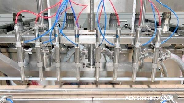 Complete Packaging Line with Piston Filler, 6-Quill Capper, Wrap Labeler & Conveyors