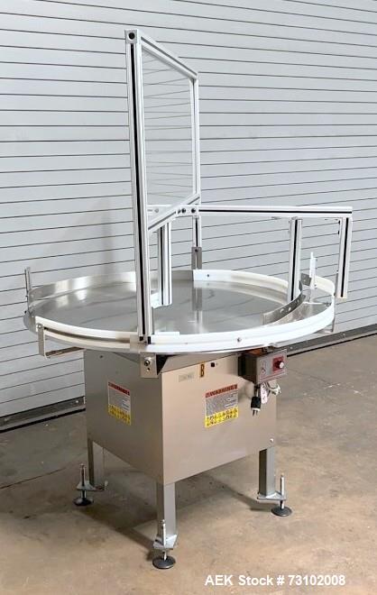 Complete Packaging Line with Piston Filler, 6-Quill Capper, Wrap Labeler & Conveyors