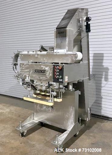 Complete Packaging Line with Piston Filler, 6-Quill Capper, Wrap Labeler & Conveyors