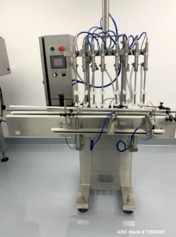 Used Acasi Automatic Filling Line – 8-Piston Filler, Capper, Labeler, Rinser, and Accumulation Table