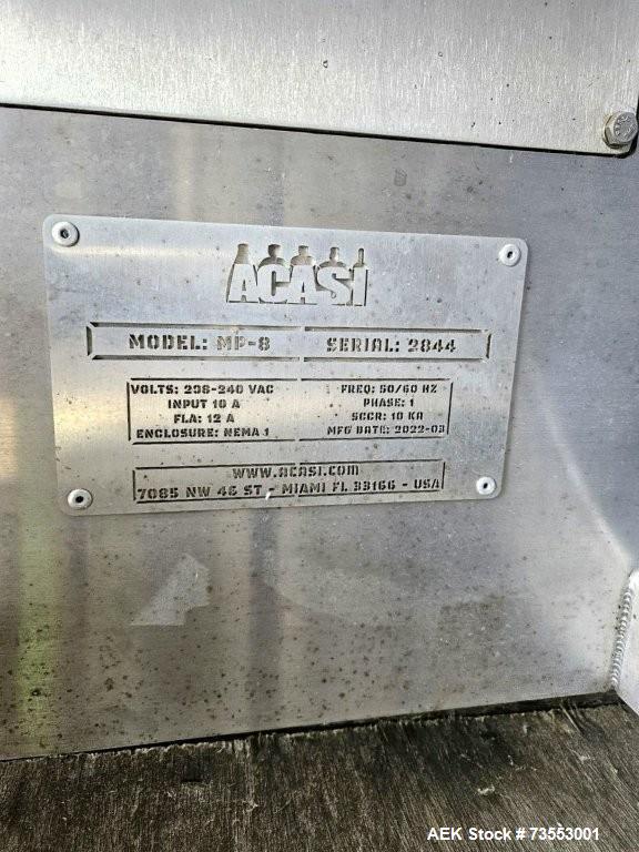 Used Acasi Automatic Filling Line – 8-Piston Filler, Capper, Labeler, Rinser, and Accumulation Table