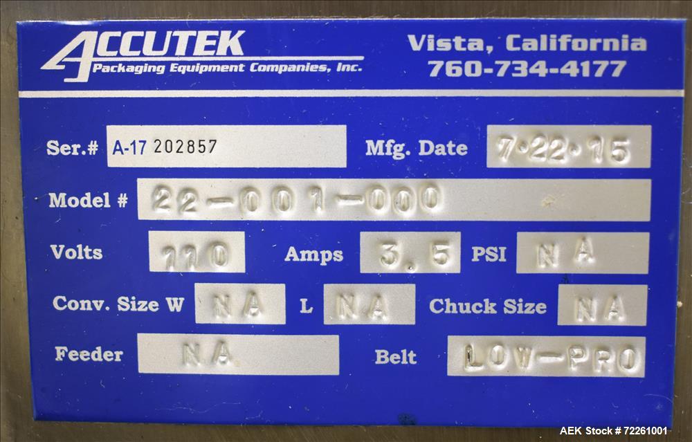 Used Accutek 6 Automatic Vacuum Liquid Filling Line for Glass Containers.