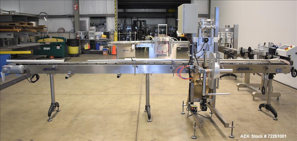 Used- Accutek 6 Automatic Vacuum Liquid Filling Line for Glass Containers.