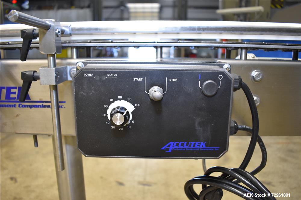 Used Accutek 6 Automatic Vacuum Liquid Filling Line for Glass Containers.