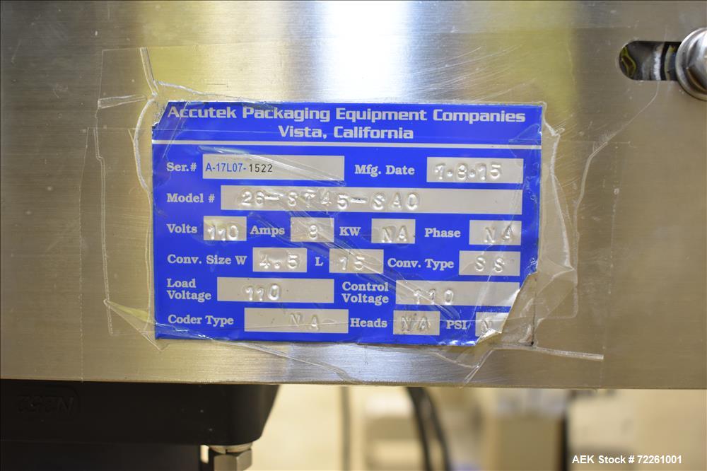 Used Accutek 6 Automatic Vacuum Liquid Filling Line for Glass Containers.