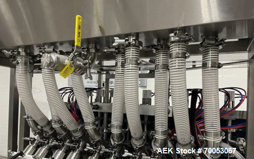 Used Accutek Automatic Piston Filling Line – 10 Head AVF10, Capper, Labeler, Tables – 100 Bottles/Min (2021)