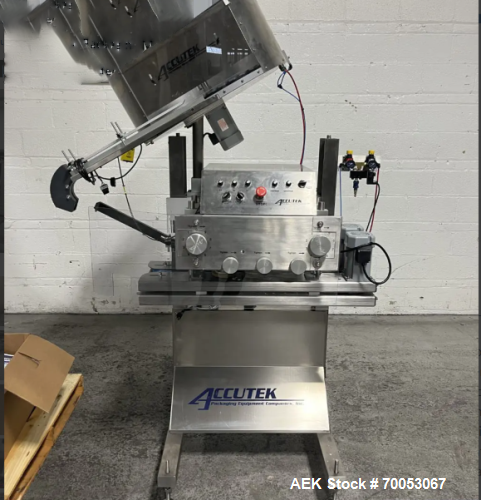 Used Accutek Automatic Piston Filling Line – 10 Head AVF10, Capper, Labeler, Tables – 100 Bottles/Min (2021)