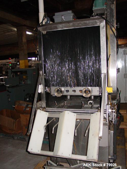 USED: Adams Engineering JBS 240 water filling line, 5 BPM (250-300BPH) 5 and 3 gallon. Adams Engineering stainless steel 2 head filler/capper. Conveyor: 4-1/2" wide x 100" long plastic table top conv...