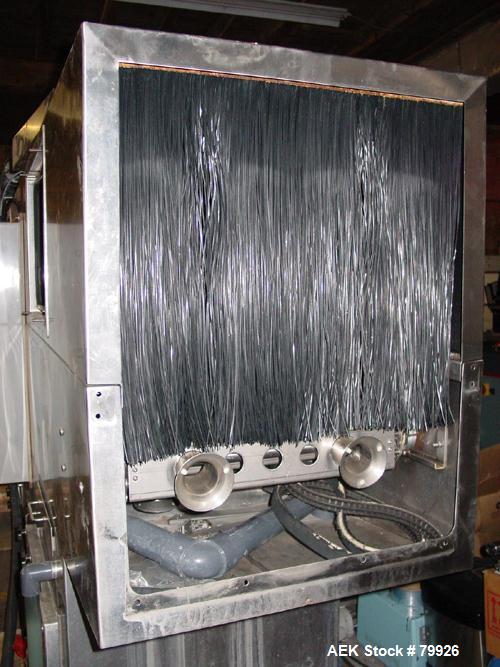 USED: Adams Engineering JBS 240 water filling line, 5 BPM (250-300BPH) 5 and 3 gallon. Adams Engineering stainless steel 2 head filler/capper. Conveyor: 4-1/2" wide x 100" long plastic table top conv...