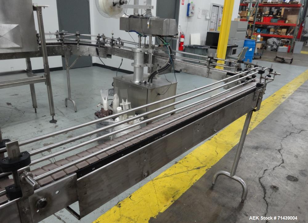 Used Alcoa 8 Head Inline Pressure Gravity Filling And Sleeving Line