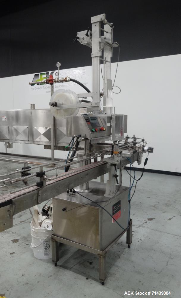 Used Alcoa 8 Head Inline Pressure Gravity Filling And Sleeving Line