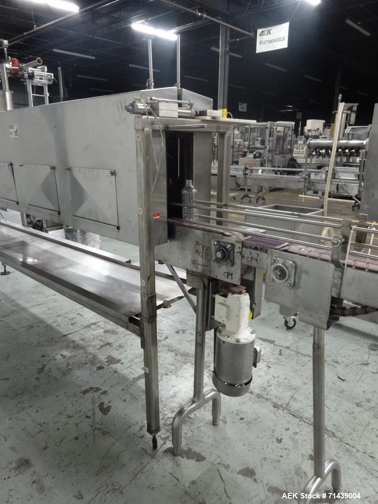 Used Alcoa 8 Head Inline Pressure Gravity Filling And Sleeving Line