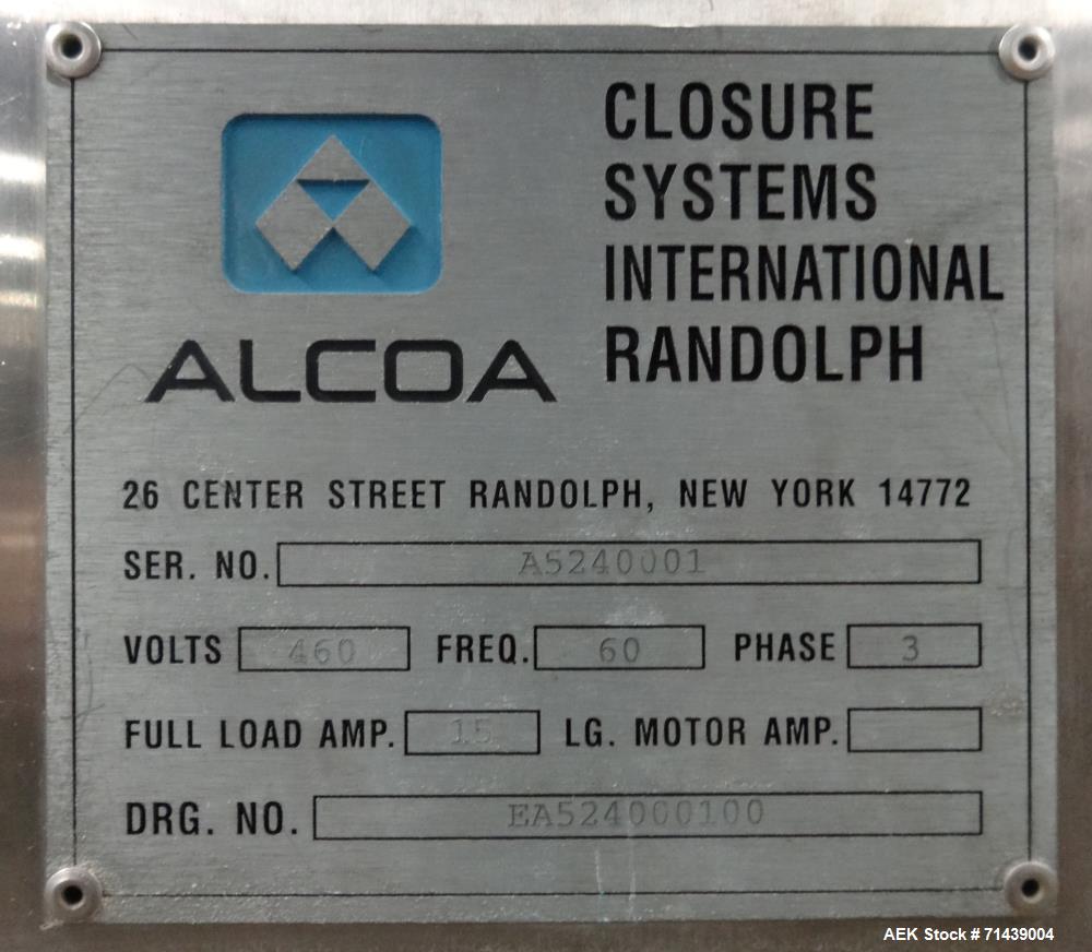 Used Alcoa 8 Head Inline Pressure Gravity Filling And Sleeving Line