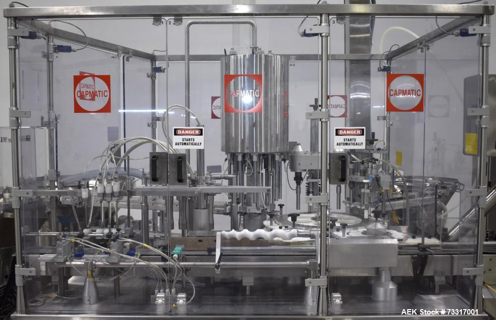 Used Capmatic Intrepid Model 4A/X-PP-222 Monoblock Filler, Plugger & Capper – 60 CPM Capacity