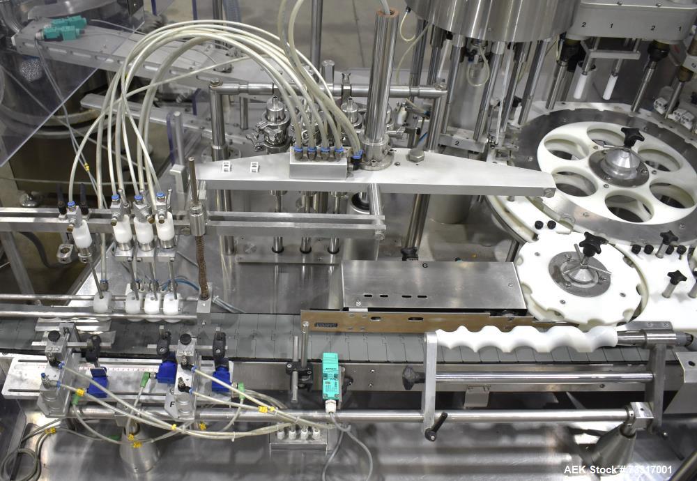 Used Capmatic Intrepid Model 4A/X-PP-222 Monoblock Filler, Plugger & Capper – 60 CPM Capacity
